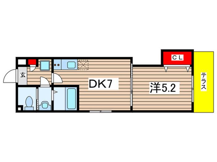 PRIME HILLS千葉中央(1DK/1階)の間取り写真