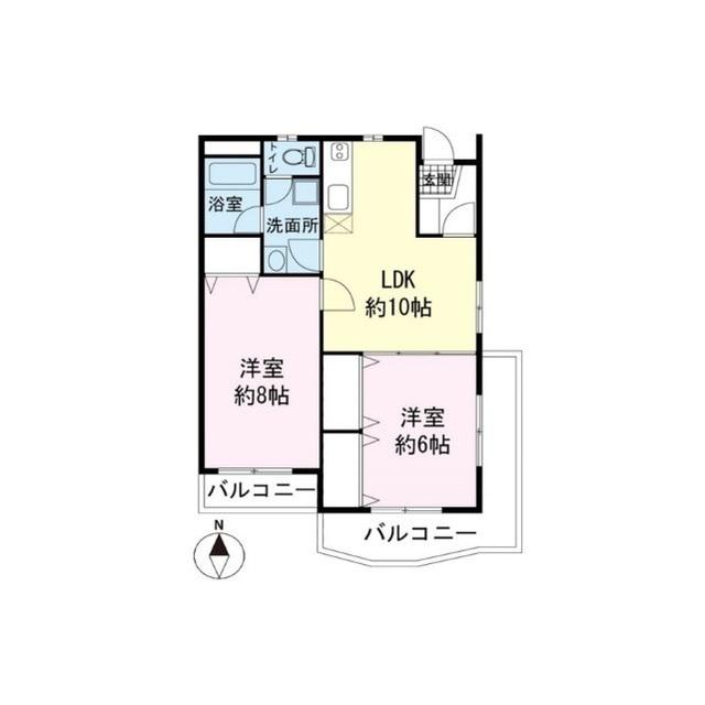 ヴィブレ御宿台(2LDK/3階)の間取り写真