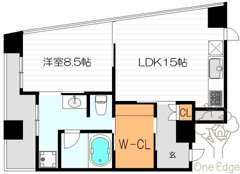 WOB NISHIUMEDA(1LDK/12階)の間取り写真