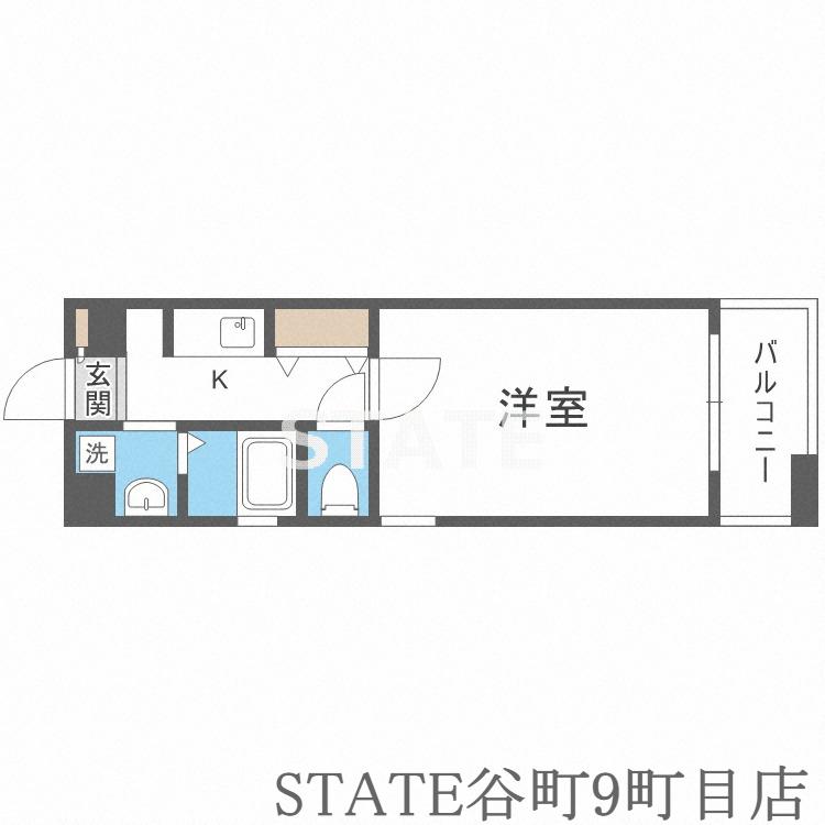 CITY SPIRE幸町(1K/3階)の間取り写真
