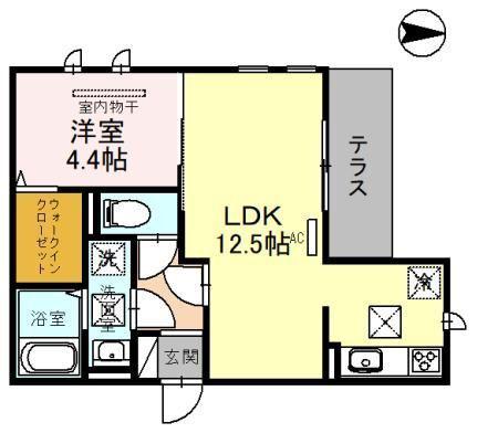 D-ROOM宇須 光(1LDK/2階)の間取り写真