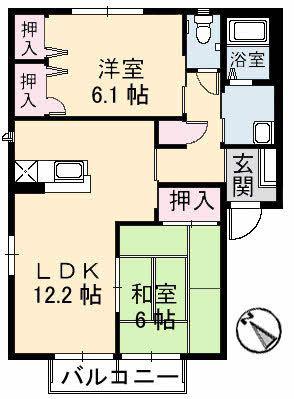 パティオ6(2LDK/1階)の間取り写真