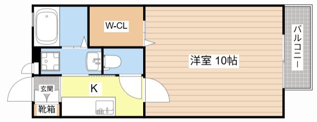 K・VILLAGE G棟(1K/2階)の間取り写真