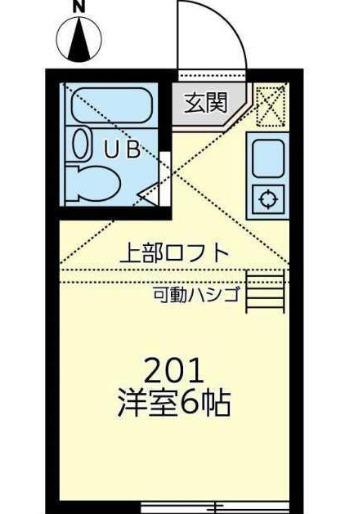 エコルステージ東白楽(ワンルーム/2階)の間取り写真