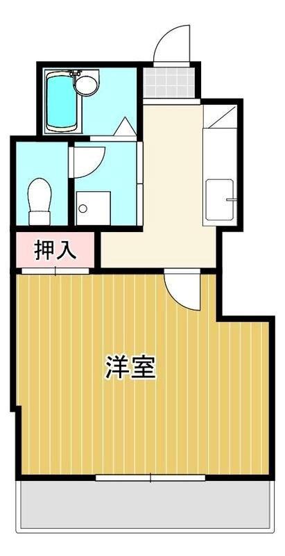 バーンホフ北口(1K/1階)の間取り写真