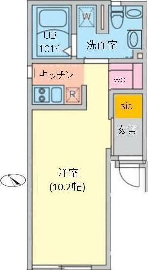 ルーナクレシェンテ早稲田(1K/4階)の間取り写真