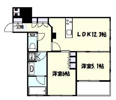 ティープエンテ(2LDK/8階)の間取り写真