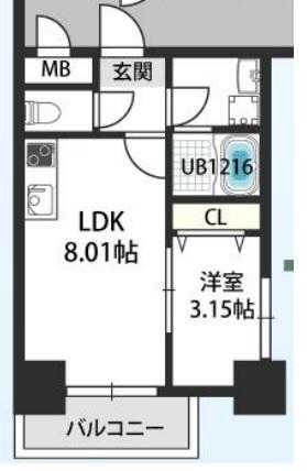 GRAND STEADY新梅田(1LDK/5階)の間取り写真