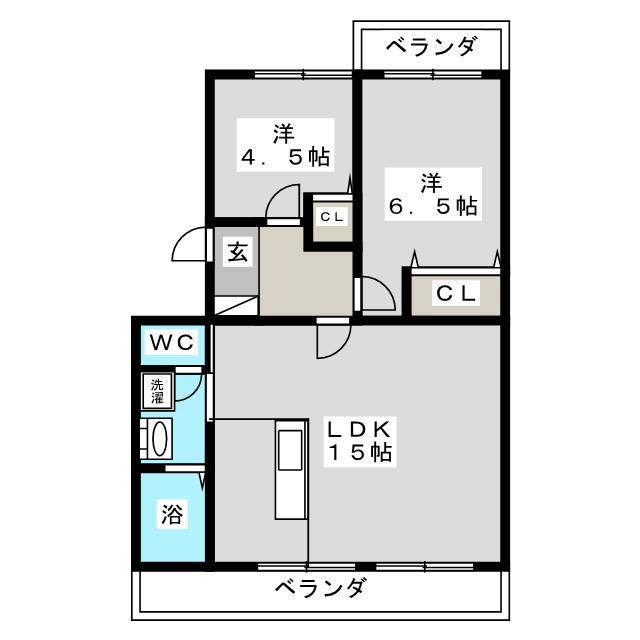 スカイピア戸塚II(2LDK/3階)の間取り写真