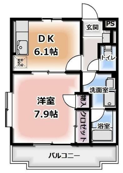 メルベーユ篭上I(1DK/2階)の間取り写真