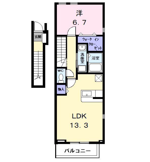 セレーノみつや(1LDK/2階)の間取り写真
