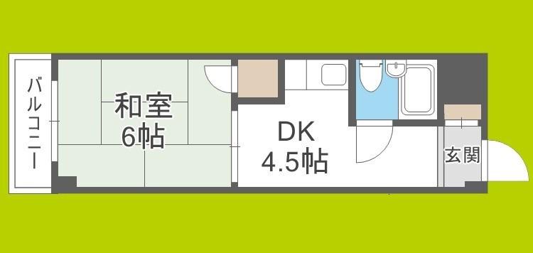 ヒカリ617(1DK/4階)の間取り写真