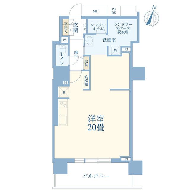 ローレルアイ千代田淡路町(ワンルーム/18階)の間取り写真