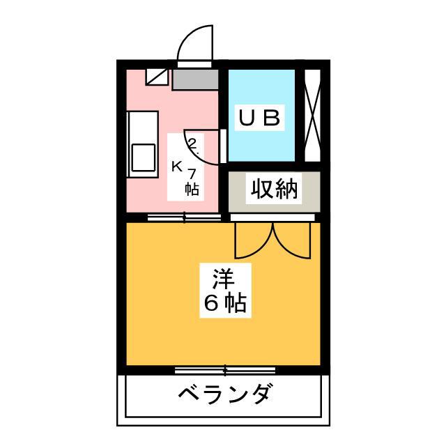サンライズ北原(1K/2階)の間取り写真
