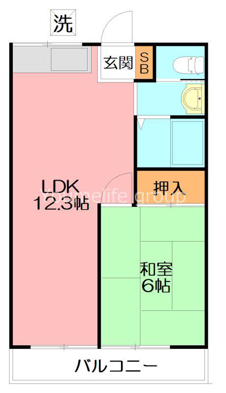 ハイツマルイチ(1LDK/2階)の間取り写真