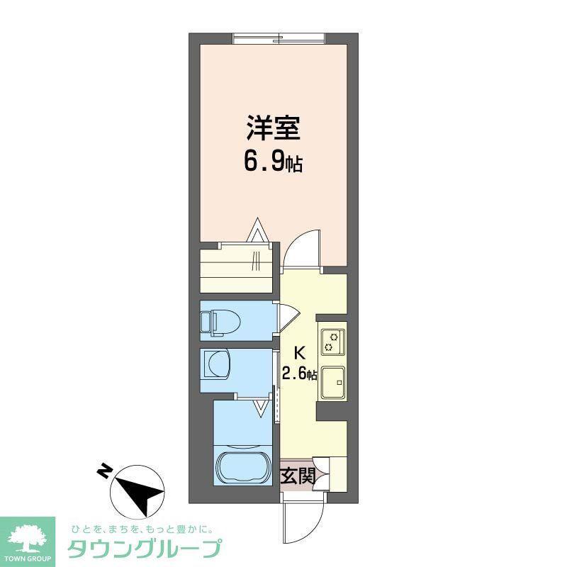 ヴァンソレーユ(1K/2階)の間取り写真