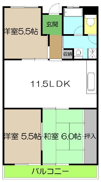 パークサイド高須II(3LDK/8階)の間取り写真