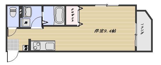 PARK SIDE SHINYASHIKI(ワンルーム/2階)の間取り写真