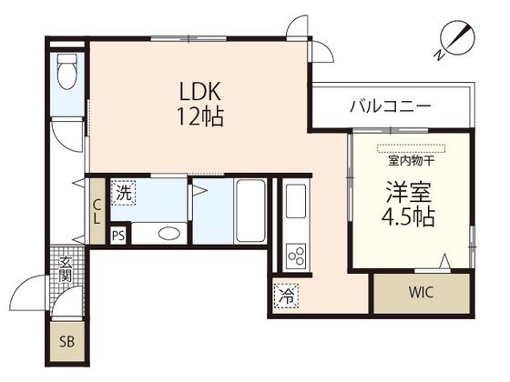グランテリア庚午南(1LDK/2階)の間取り写真