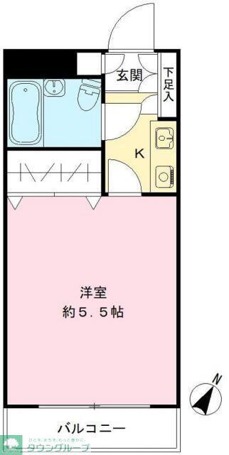 サンイワキハイツ(1K/3階)の間取り写真