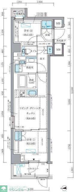 パークアクシス品川シーサイド(2LDK/3階)の間取り写真
