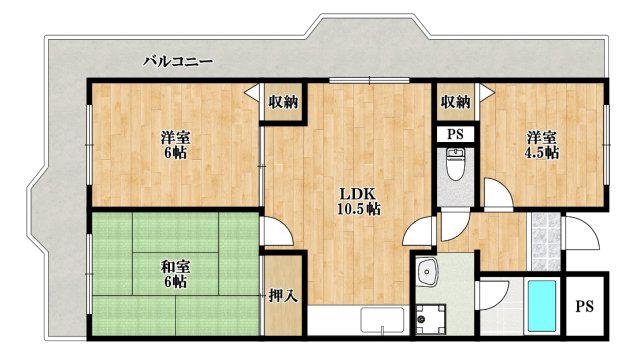 エントピア中本(3LDK/2階)の間取り写真