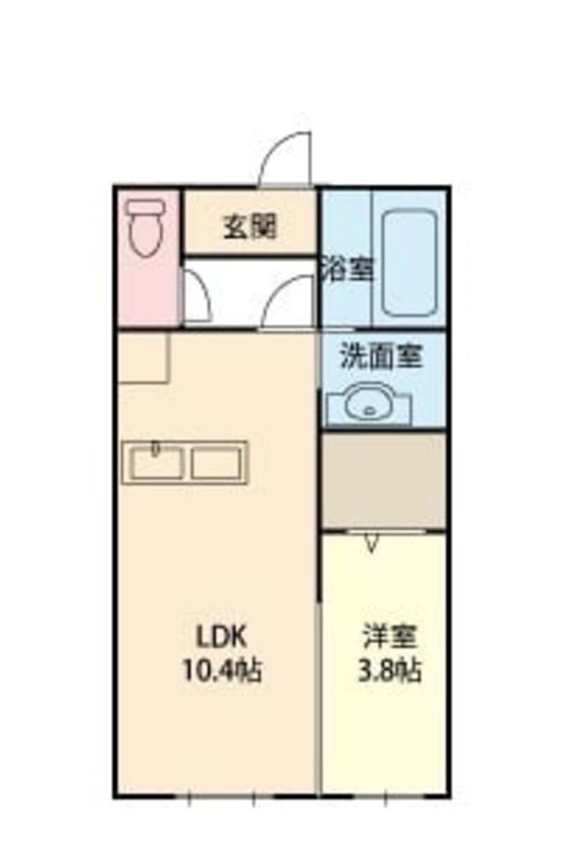 コンフォート小松(1LDK/2階)の間取り写真