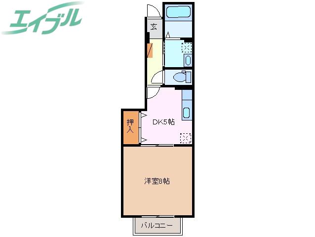 グリーンタウン壱番館(1DK/1階)の間取り写真