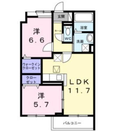HILL COURT水無瀬/1F(2LDK/1階)の間取り写真