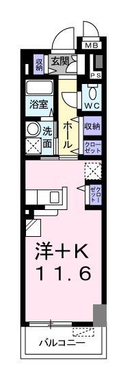 レジデンス神戸(1K/3階)の間取り写真