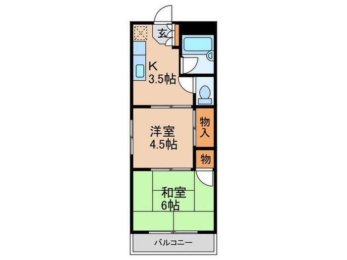光徳マンション(2K/3階)の間取り写真