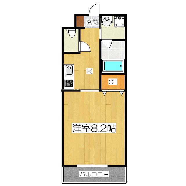 WIN21(1K/1階)の間取り写真