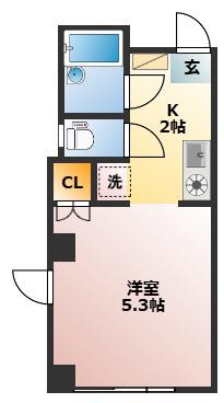 パレスマンション板橋(1K/4階)の間取り写真