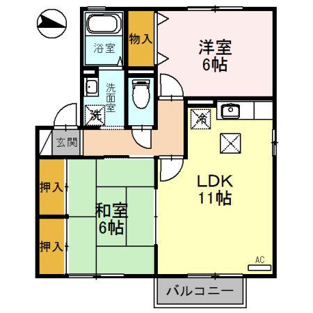 フレスコハウス(2LDK/1階)の間取り写真
