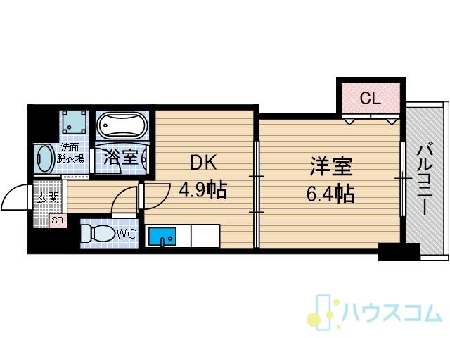 プラネット46(1DK/6階)の間取り写真