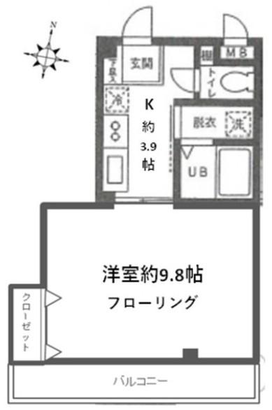 パークヴィアーレ(1K/3階)の間取り写真