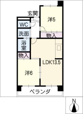 第2サンヨーマンション(2LDK/2階)の間取り写真