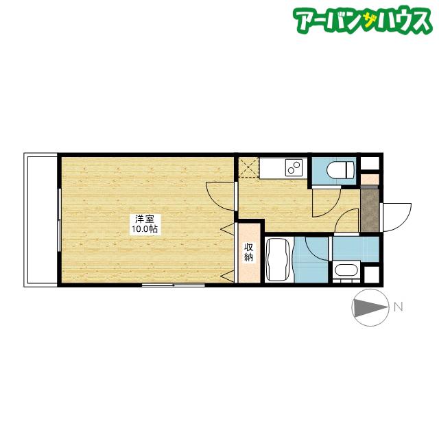 URBANO奥田(1K/1階)の間取り写真