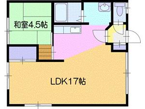 福寿荘(1LDK/2階)の間取り写真