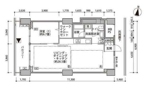 東雲キャナルコートCODAN16号棟(1LDK/12階)の間取り写真