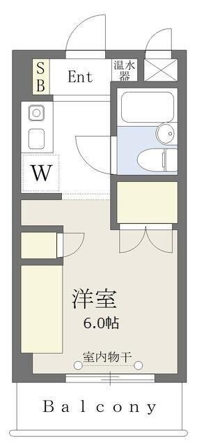 リバーサイドイワセA(1K/1階)の間取り写真