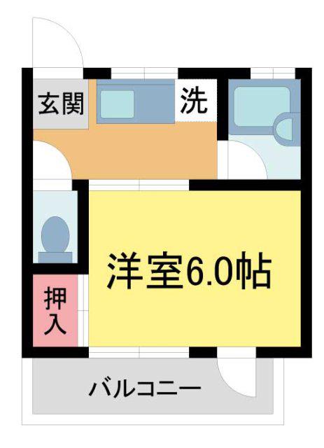 マンション住吉(1K/3階)の間取り写真