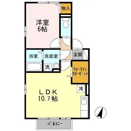 エトワール桜馬場(1LDK/2階)の間取り写真