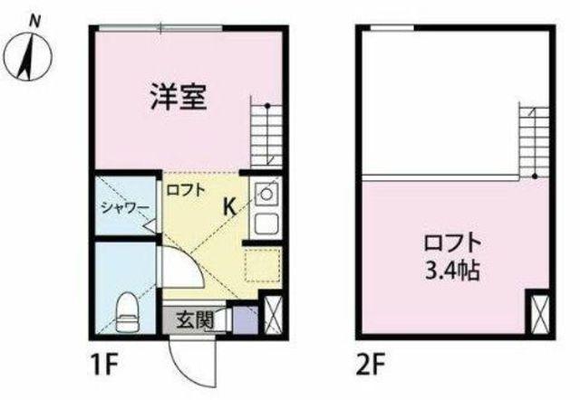 ル・プレジール方南町(ワンルーム/2階)の間取り写真