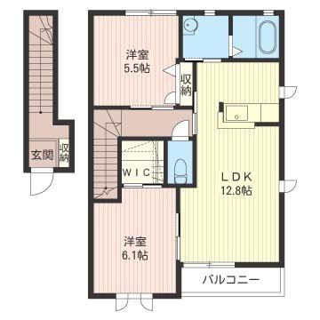 ミキホームA(2LDK/2階)の間取り写真