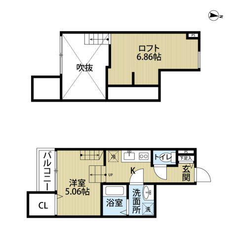 SOLEIL井尻(ワンルーム/1階)の間取り写真