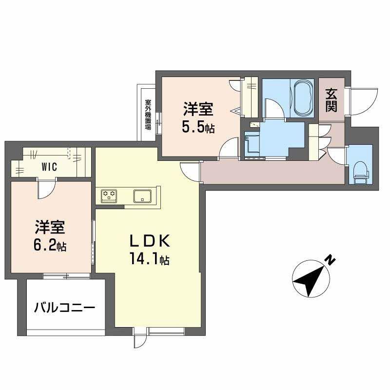 シャーメゾン ペイ ドゥ レーヴ(2LDK/3階)の間取り写真