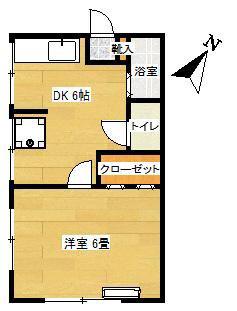 昭和アパート(1DK/2階)の間取り写真