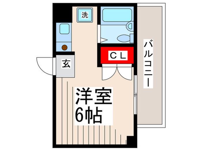 カーサフレスコ(ワンルーム/3階)の間取り写真