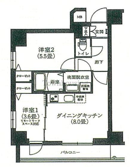 アイル プレミアム東京押上ノース(2DK/5階)の間取り写真